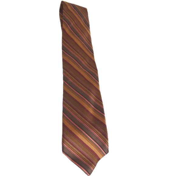 Ted Baker London Striped Fall Autumn Tones Silk Tie New - Picture 1 of 7